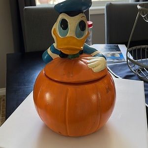 Vintage Donald Duck with pumpkin Cookie Jar